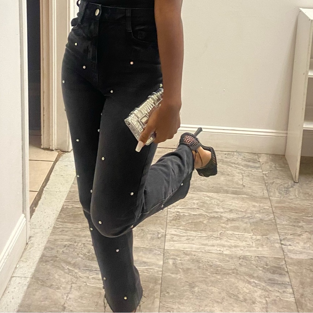 Zara rhinestone studded jeans